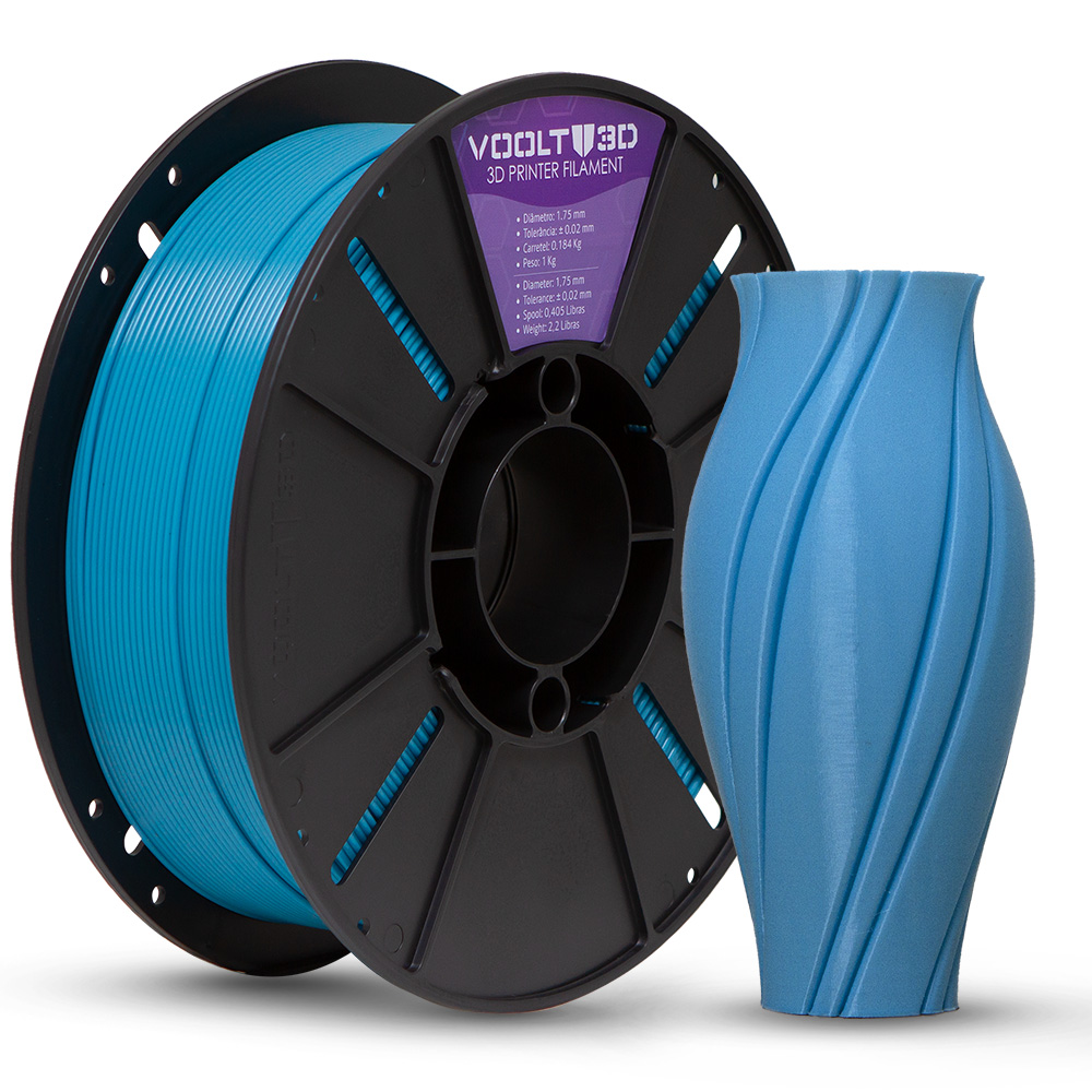 Filamento PLA Azul Cyan Premium Voolt3D - 1kg - Imagem 2