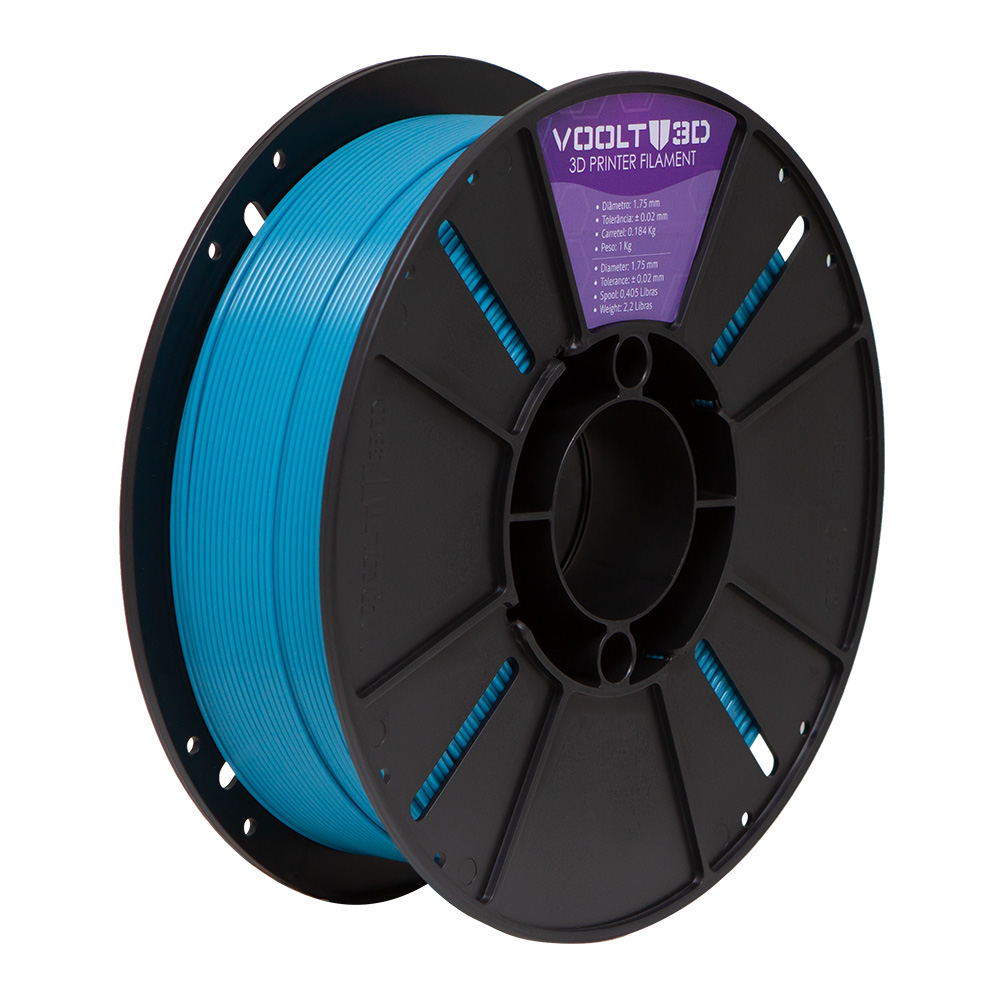 Filamento PLA Azul Cyan Premium Voolt3D - 1kg