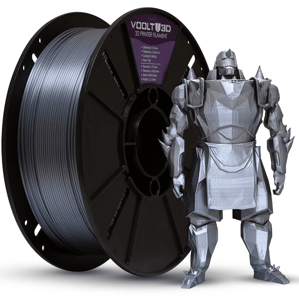 Filamento PLA Inox V-Silk Premium Voolt3D - 1kg
