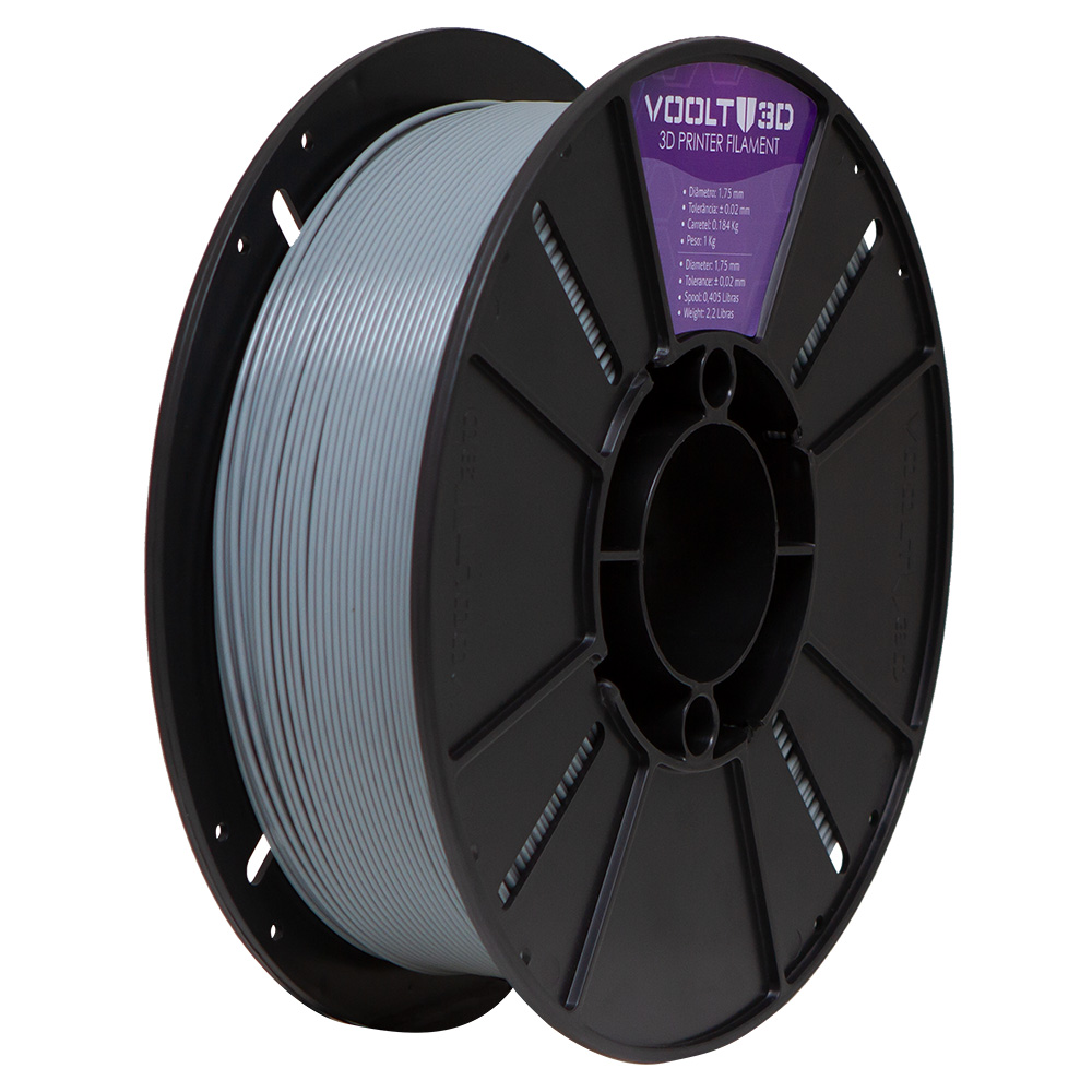 Filamento PLA Cinza Claro Voolt3D - 1kg - Imagem 4